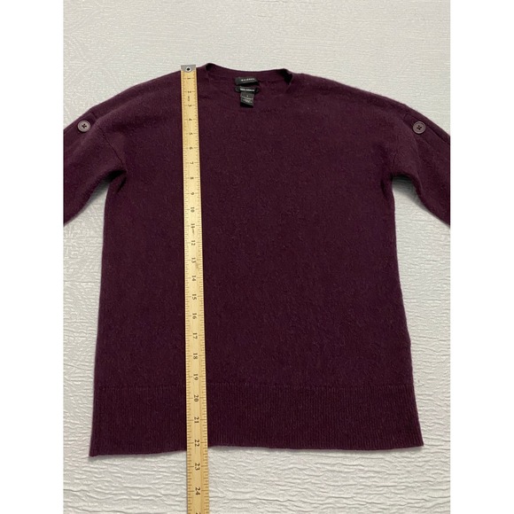 Halogen 100% Cashmere Purple Button Sleeve Sweater Size Small - Picture 5 of 7